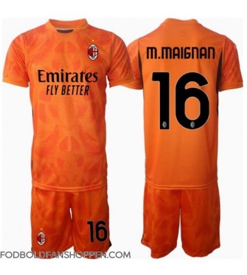 AC Milan Mike Maignan #16 Målmand Udebanetrøje Børn 2024-25 Kortærmet (+ Korte bukser)
